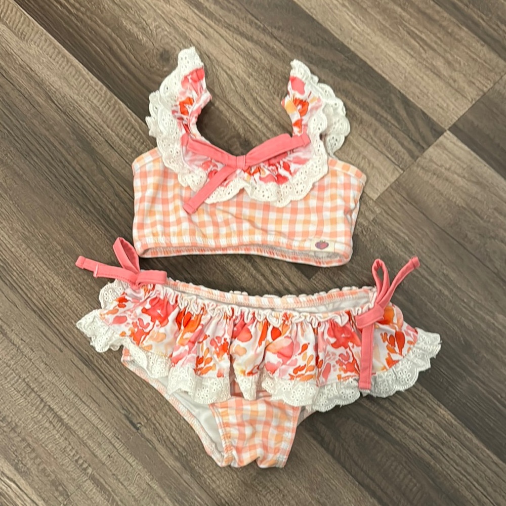 Pink and White Gingham Baby Bikini